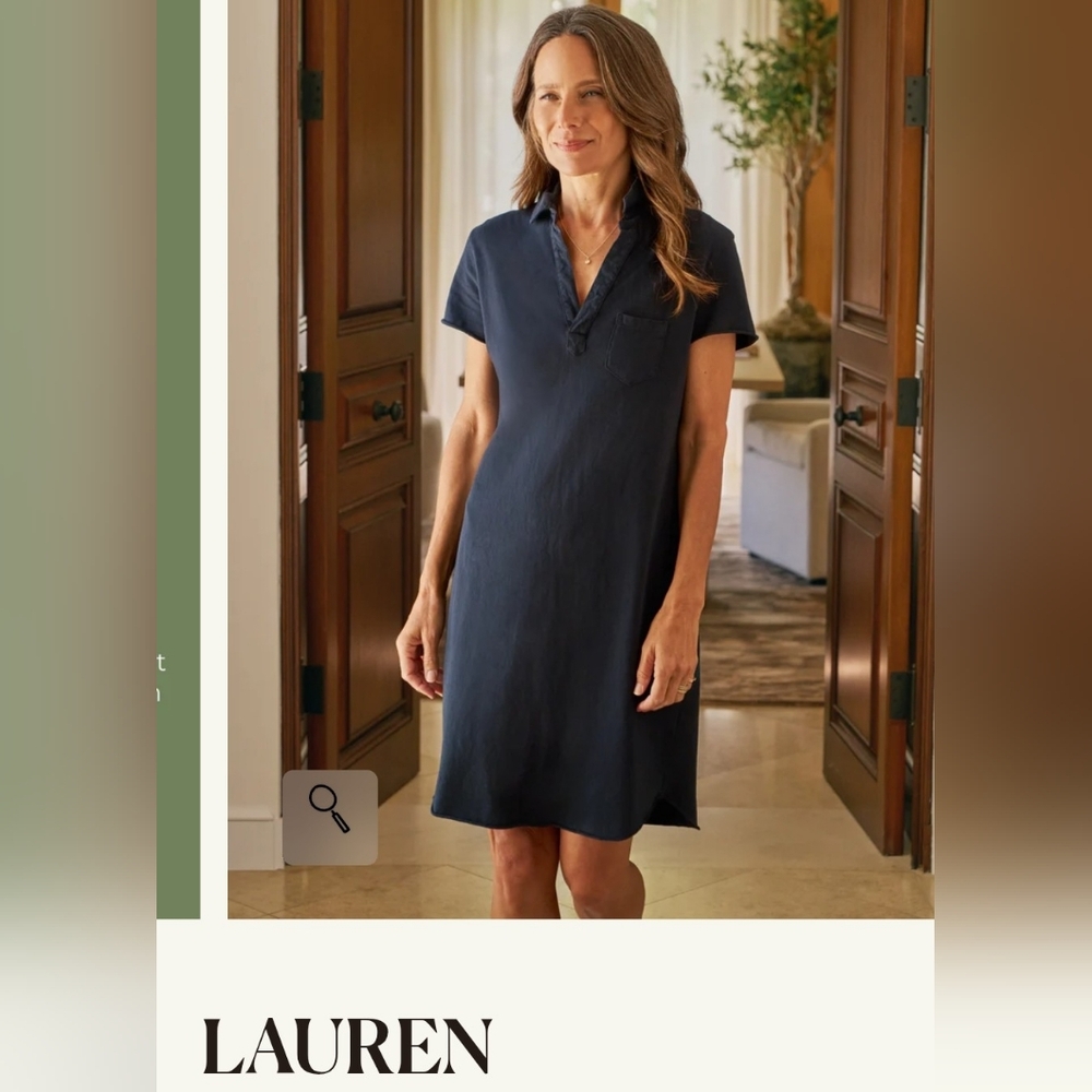 Frank & Eileen LAUREN Polo Dress NAVY medium